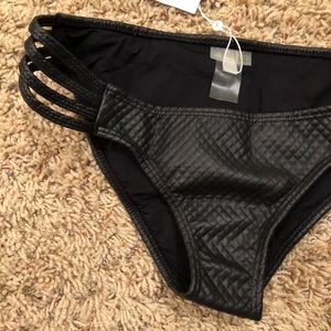 Black leather like bikini bottom